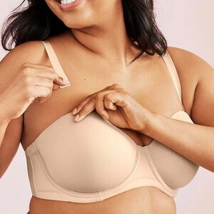 New Wacoal Convertible Strapless Bra Nude Tan Sand Size 34 H Underwire‎ Comfort